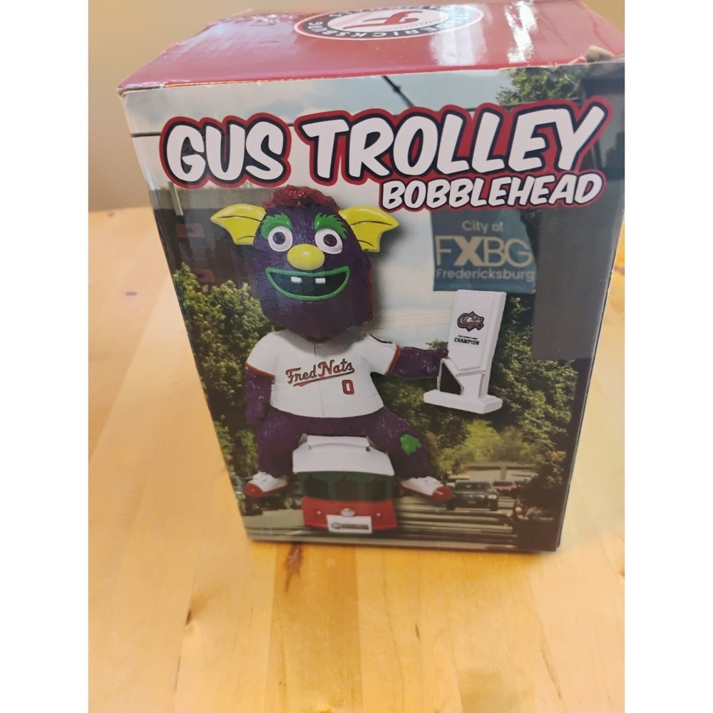 Gus Mascot Championship Trolley Bobblehead SGA FredNats NEW In Box 2025 FGA - Picture 8 of 10